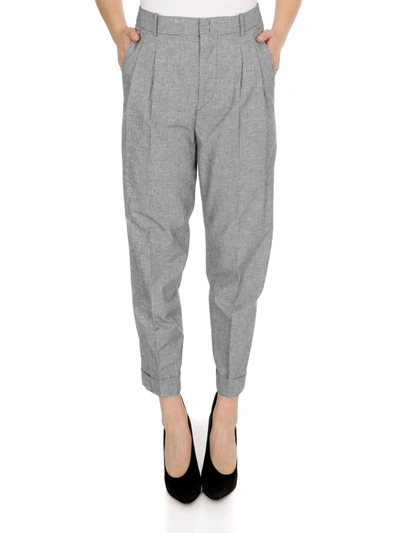 Isabel Marant Étoile Lowea Plaid Cotton-linen Trousers In Black