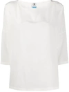 M Missoni White Silk Crepe De Chine Blouse