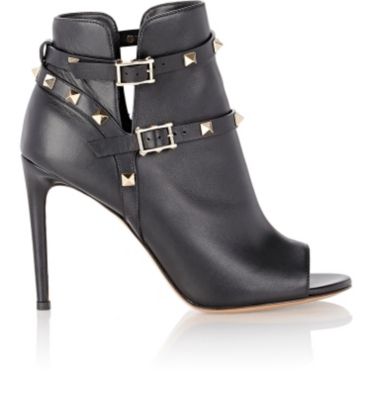 Valentino Garavani Rockstud Grained-leather Ankle Boots In Black | ModeSens