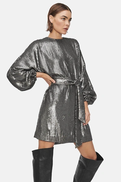 Anine Bing Angie Sequin Belted Mini Dress In Sequins