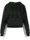 Amiri Fringed Cotton-terry Hoodie In Black