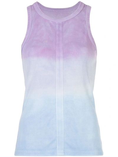 Proenza Schouler White Label Ribbed Tie-dyed Cotton Tank In Lavender