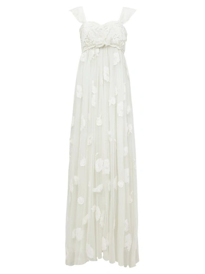 Loveshackfancy Irene Appliquéd Lace-trimmed Swiss-dot Tulle Gown In White
