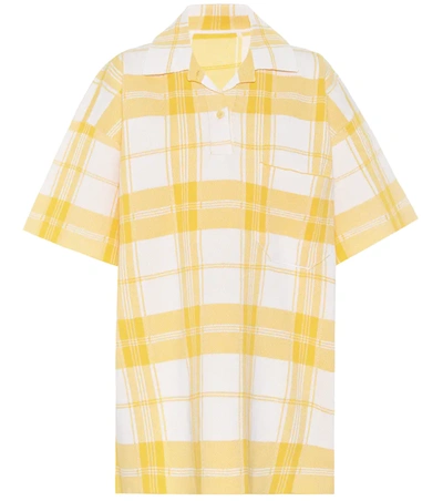 Jacquemus Le Polo Torchon Checked Polo Shirt In Yellow