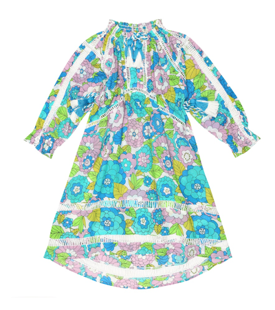 Dodo Bar Or Kids' Floral Cotton Dress In Blue