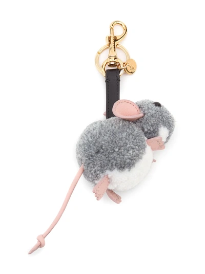 Jw Anderson Benjamin Mouse-shaped Keyring In Grey