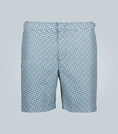 Orlebar Brown Bulldog Coronado Mosaic-print Swim Shorts In Blue