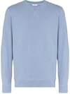 Sunspel Crew-neck Cotton-jersey Sweatshirt In Blue