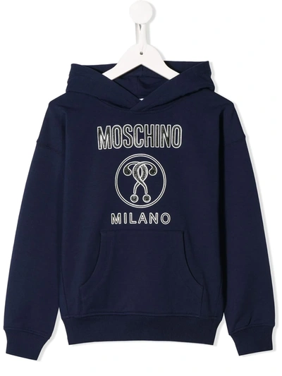 Moschino Kids' Hooded Sweatshirt In Navy