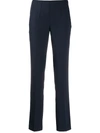 P.a.r.o.s.h Mid-rise Slim Fit Trousers In Blue