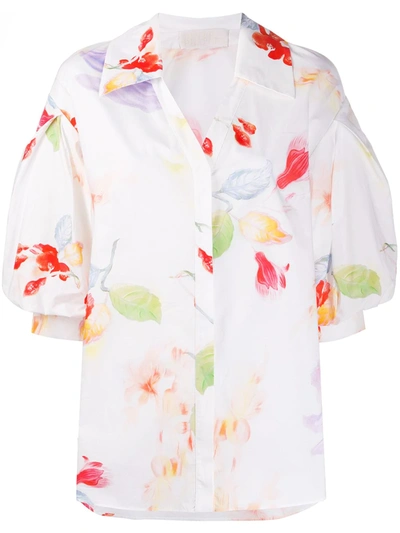 Peter Pilotto Floral-print Cotton Shirt In White