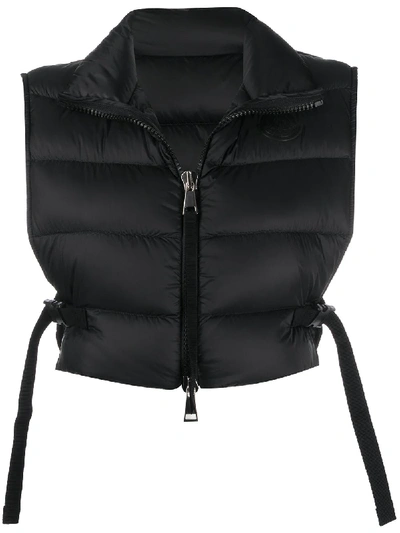 Moncler Padded Cropped Gilet In 黑色