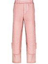 Craig Green Quilted Detailing Straight Trousers In Pink