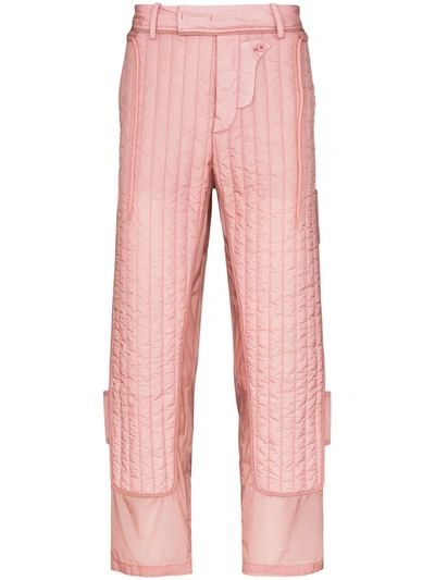 Craig Green Quilted Detailing Straight Trousers In Pink
