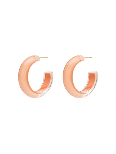 Alison Lou Orange Loucite Small Jelly Hoop Earrings