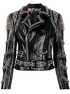 Philipp Plein Perfecto Spike-stud Biker Jacket In Black