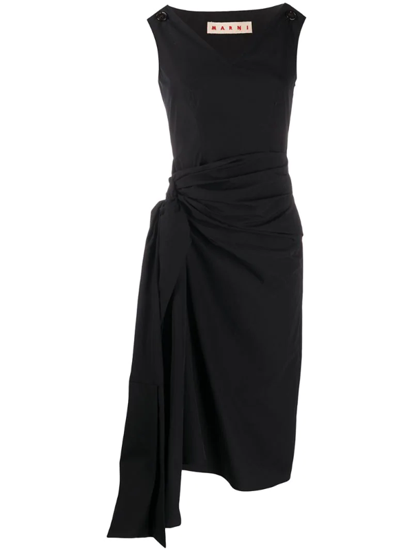 black cotton poplin dress