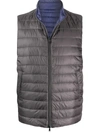 Herno Quilted Reversible Gilet In Grey