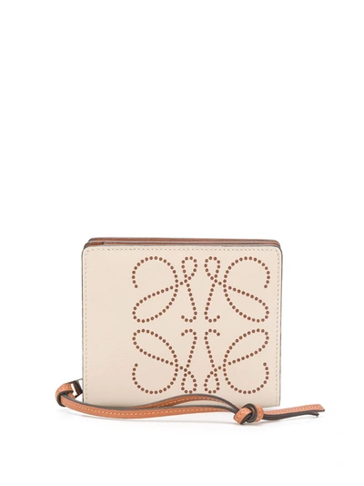 Loewe Brand Compact Zip Wallet In Neutrals