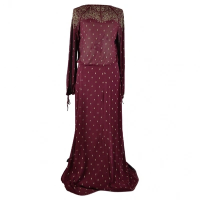 Pre-owned Isabel Marant Étoile Silk Maxi Dress In Burgundy