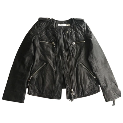 Pre-owned Isabel Marant Étoile Leather Short Vest In Black
