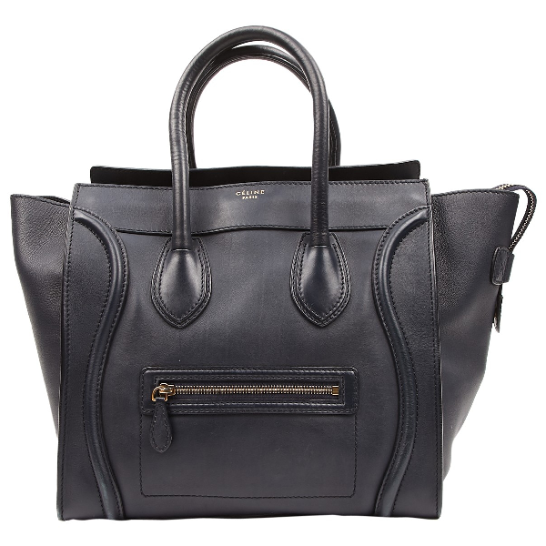 Pre-owned Celine Luggage Black Leather Handbag | ModeSens