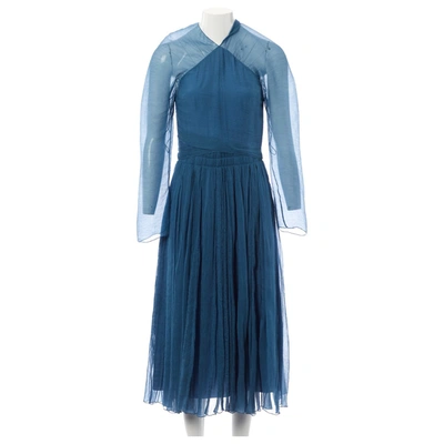 Pre-owned Nina Ricci Silk Maxi Dress In Blue