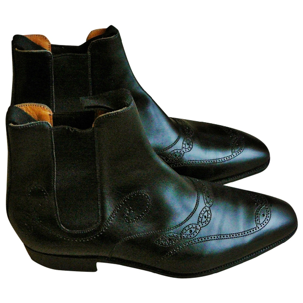 Pre-Owned Jm Weston Black Leather Boots | ModeSens