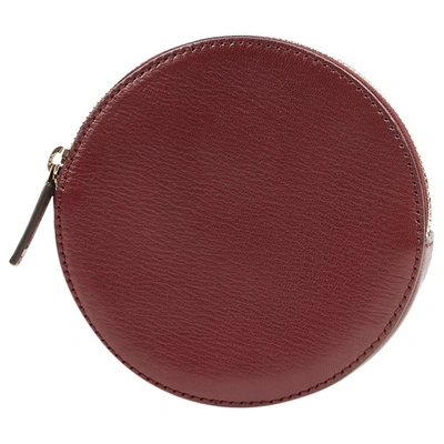 Pre-owned Anya Hindmarch Leather Clutch Bag In Burgundy