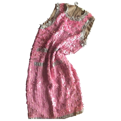 Pre-owned Nina Ricci Glitter Mid-length Dress In Pink