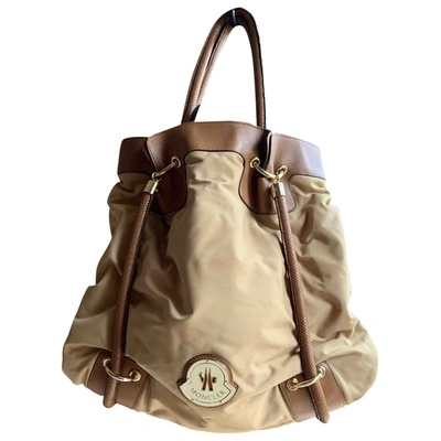 Pre-owned Moncler Leather Tote In Camel