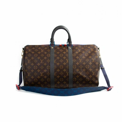 Pre-owned Louis Vuitton Keepall Cloth Travel Bag In Brown