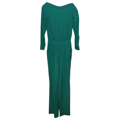 Pre-owned Diane Von Furstenberg Silk Jumpsuit In Green