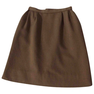 Pre-owned Bill Blass Wool Mid-length Skirt In Beige