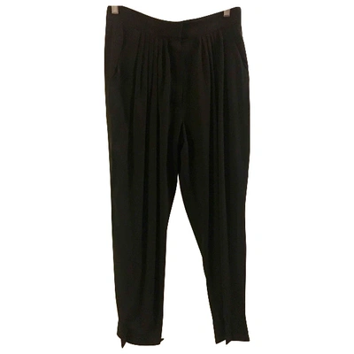 Pre-owned Stella Mccartney Silk Carot Pants In Black