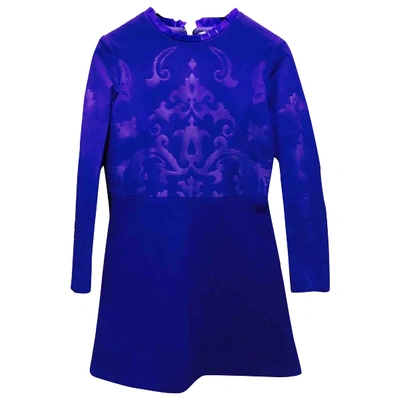 Pre-owned Stella Mccartney Wool Mini Dress In Blue