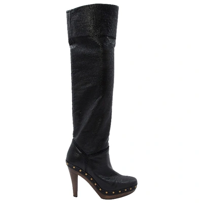 Pre-owned Stella Mccartney Leather Boots In Black