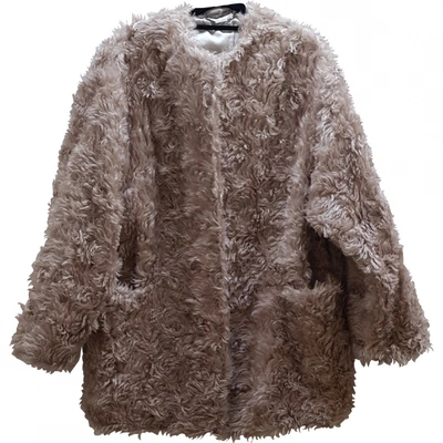 Pre-owned Stella Mccartney Faux Fur Jacket In Beige