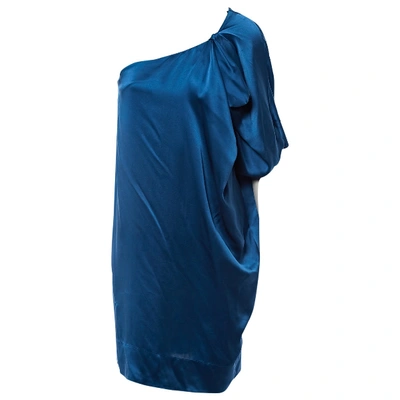 Pre-owned Stella Mccartney Silk Mid-length Dress In Blue