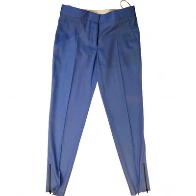 Pre-owned Stella Mccartney Wool Straight Pants In Blue