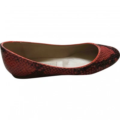 Pre-owned Stella Mccartney Leather Ballet Flats In Red
