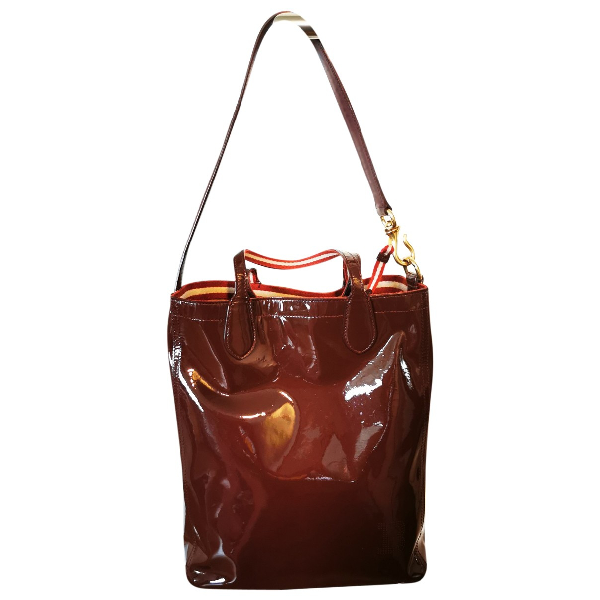 Pre-Owned Bally Burgundy Patent Leather Handbag | ModeSens