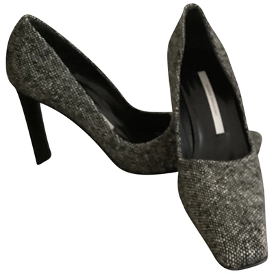 Pre-owned Diego Dolcini Tweed Heels In Black