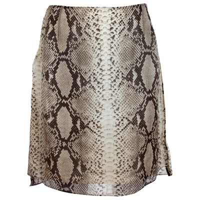 Pre-owned Trussardi Silk Mini Skirt In Beige