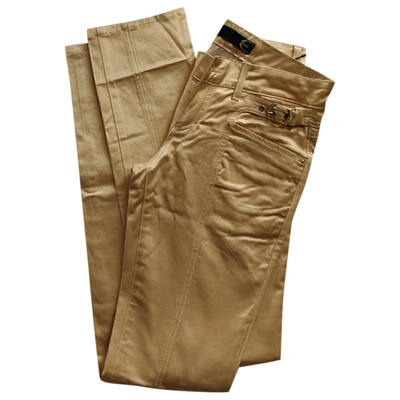 Pre-owned Just Cavalli Straight Pants In Gold