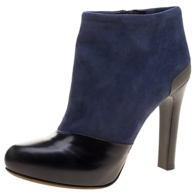 Pre-owned Fendi Navy Suede Ankle Boots