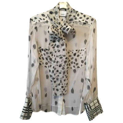 Pre-owned Burberry Silk Blouse In White