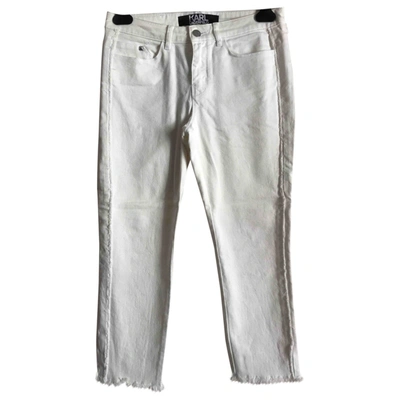 Pre-owned Karl Large Jeans In White