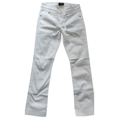 Pre-owned Emporio Armani Slim Jeans In White