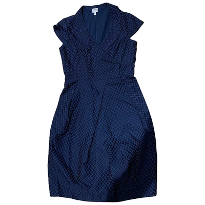 Pre-owned Armani Collezioni Silk Mini Dress In Navy